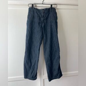Plantation indigo linen pants